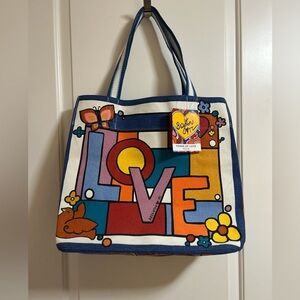 Brighton ‘Power of Love’ Colorful Canvas Tote Bag